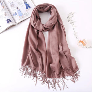 Women's Acrylic Neck Wrap Solid Pattern Trendy Elegant Scarf