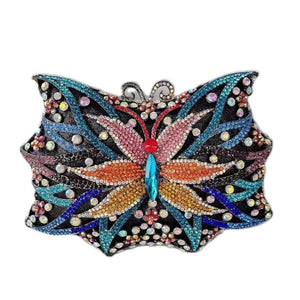 Women's Metallic Hasp Closure Butterfly Pattern Wedding Clutch