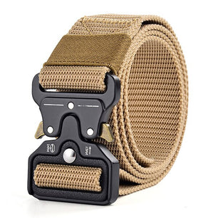 Men's Canvas Buckle Closure Solid Pattern Casual Military Belts