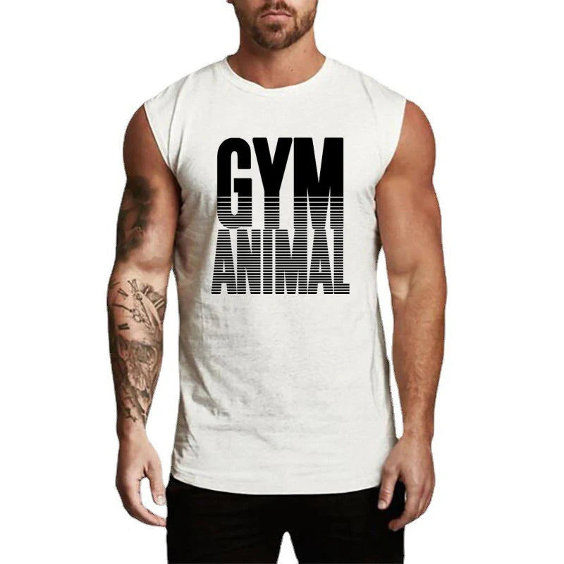 Men's Cotton Sleeveless Pullover Closure Sportswear T-Shirt