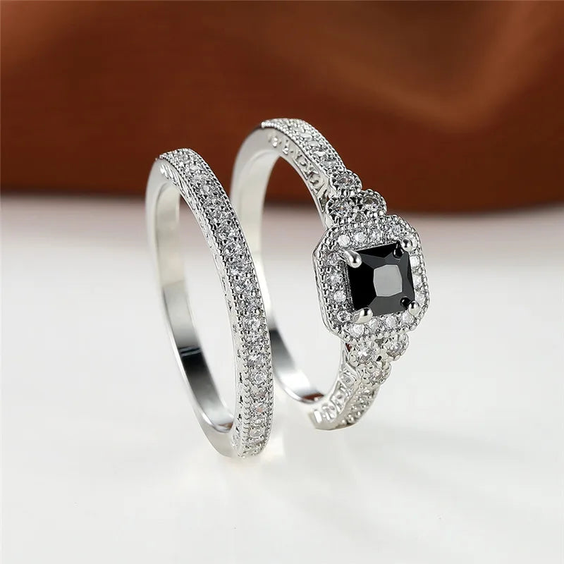 Women's Cubic Zirconia Geometric Shape Prong Setting Trendy Ring