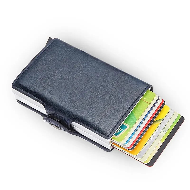 Men's Leather Hasp Closure Solid Pattern Card Holder Wallets