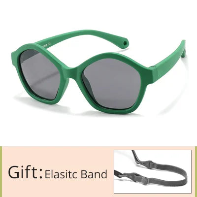 Kid's Acetate Frame Polycarbonate Lens Polygon Shaped Sunglasses