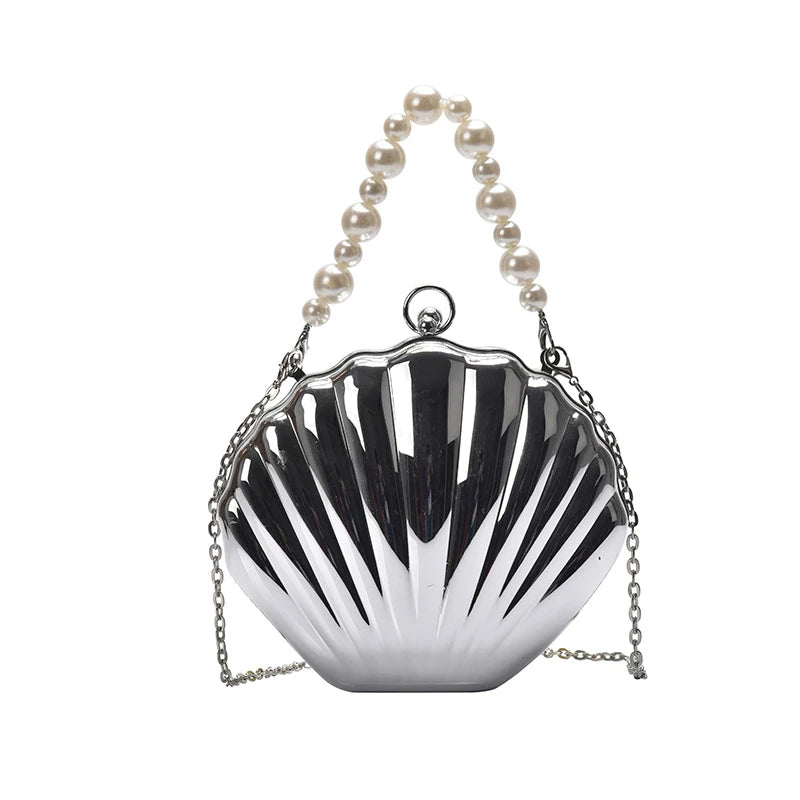 Women's Acrylic Hasp Closure Pearl Pattern Crossbody Handbag