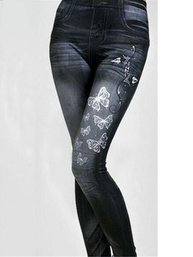 Women's Polyester High Waist Ankle-Length Embroidery Pattern Pant