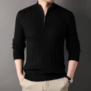 Men's Acrylic Stand-Neck Full Sleeve Knitted Casual Wear Sweater