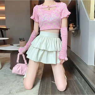 Women's Polyester High Waist Pleated Pattern Casual Wear Skirts