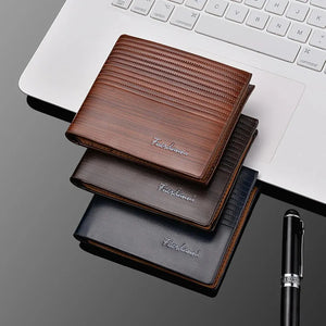 Men's PU Leather Patchwork Pattern Card Holder Trendy Wallets