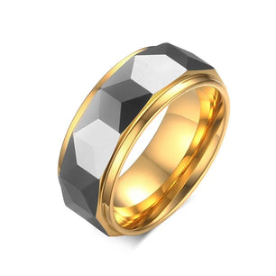 Men's Metal Tungsten Geometric Shaped Trendy Bridegroom Ring