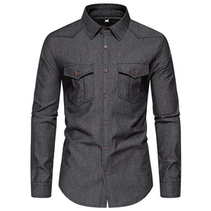 Men's Polyester Turndown Collar Full Sleeves Casual Wear Shirts