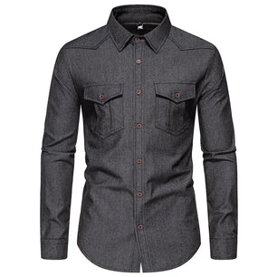 Men's Polyester Turndown Collar Full Sleeves Casual Wear Shirts