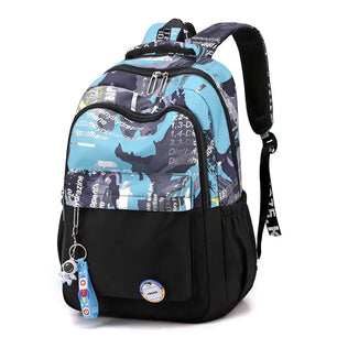 Kid's Nylon Zipper Closure Waterproof Trendy School Backpack