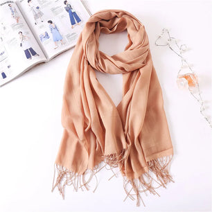 Women's Acrylic Neck Wrap Solid Pattern Trendy Elegant Scarf