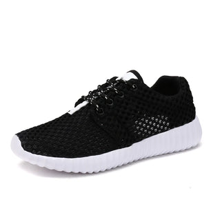 Women's Mesh Round Toe Lace-up Closure Breathable Casual Shoes