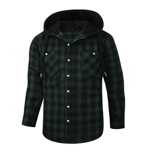 Men's Cotton Full Sleeves Single Breasted Closure Hooded Jacket