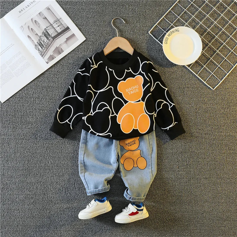 Kid's Cotton O-Neck Full Sleeve Pullover Closure Casual Clothes