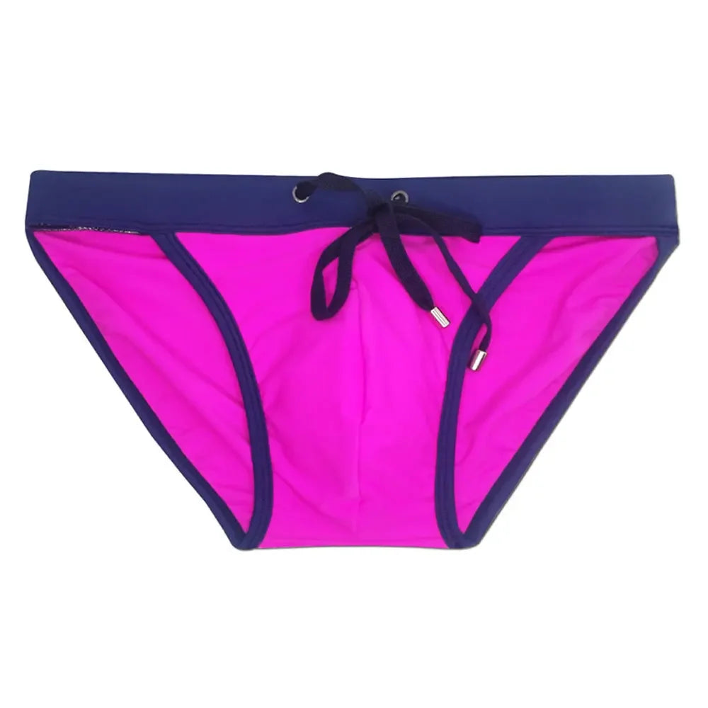 Men's Polyester Drawstring Closure Mixed Colors Bathing Brief