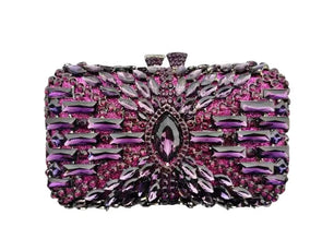 Women's Metallic Hasp Closure Rhinestone Pattern Wedding Clutch