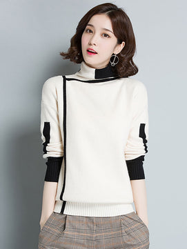 Women's Acrylic Turtleneck Full Sleeve Casual Wear Knitted Sweater