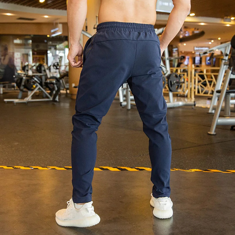 Men's Polyester Drawstring Closure Fitness Gymwear Trousers