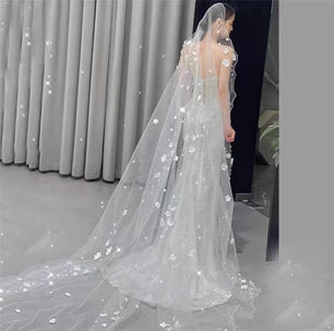 Women's Polyester Ribbon Edge One-Layer Cathedral Wedding Veils