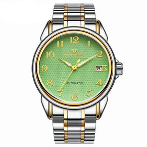 Men's Automatic Alloy Folding Clasp Round Waterproof Watches