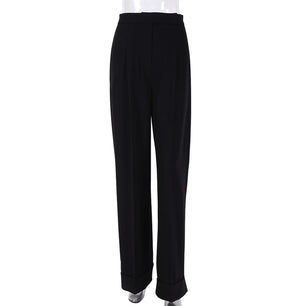 Women's Cotton High Waist Zipper Fly Closure Casual Trousers