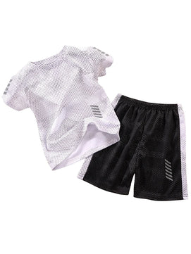 Kid's Polyester O-Neck Short Sleeves Pullover Casual Clothes