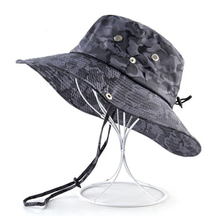 Men's Cotton Sun Protection Printed Pattern Breathable Bucket Hats