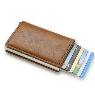 Men's PU Leather Solid Pattern Credit Card Holder Trendy Wallets