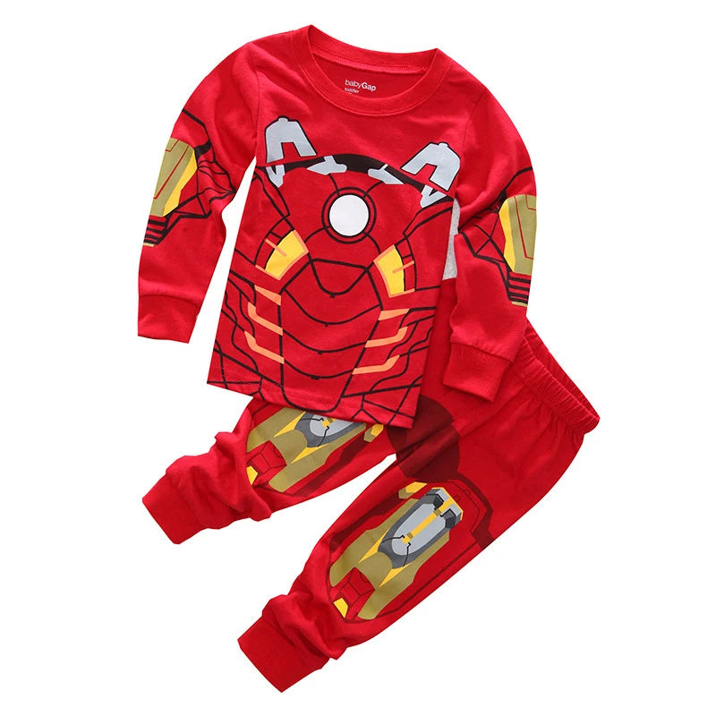 Kid's Boys Cotton O-Neck Long Sleeve Trendy Sleepwear Pajamas Set