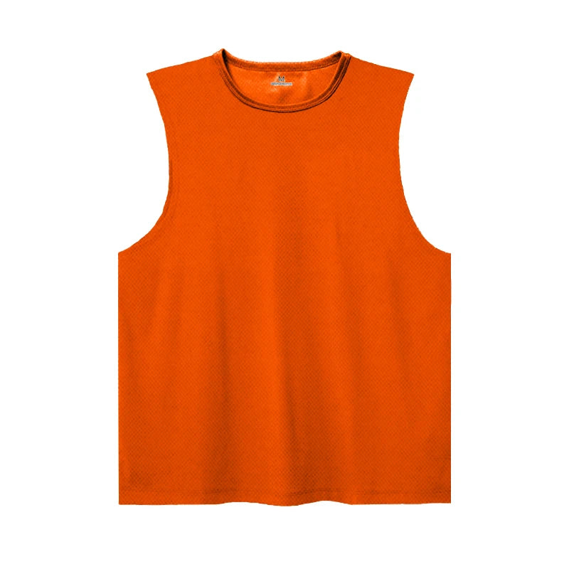 Men's Spandex Sleeveless Pullover Closure Sportswear T-Shirt