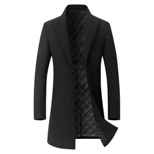 Men's Polyester Turn-Down Collar Full Sleeve Single Breasted Coat