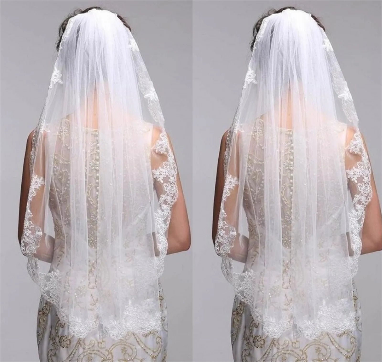 Women's Polyester Applique Edge One-Layer Bridal Wedding Veils