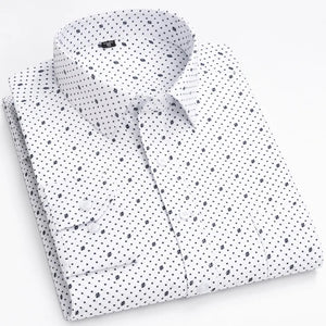 Men's Cotton Turn-Down Collar Long Sleeve Single Breasted Shirt