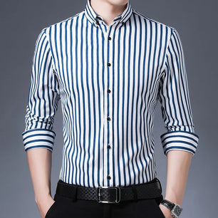 Men's Polyester Turn-Down Collar Full Sleeve Single Breasted Shirt