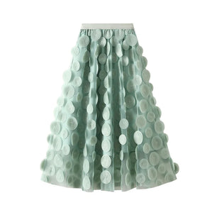 Women's Polyester Elastic High Waist Pleated Pattern Casual Skirts