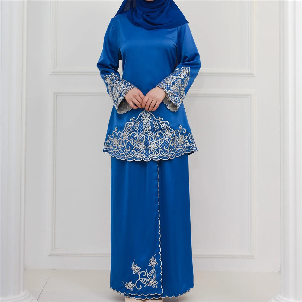 Women's Arabian Polyester Full Sleeves Embroidery Pattern Dresses