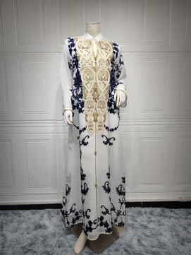 Women's Arabian Polyester Full Sleeve Printed Pattern Casual Dresses