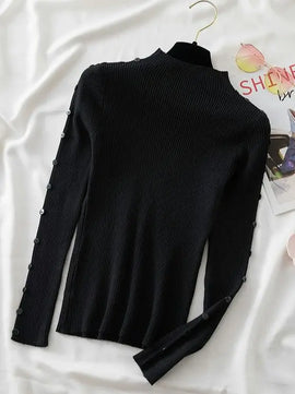 Women's Acrylic Turtleneck Full Sleeve Solid Pattern Sweater