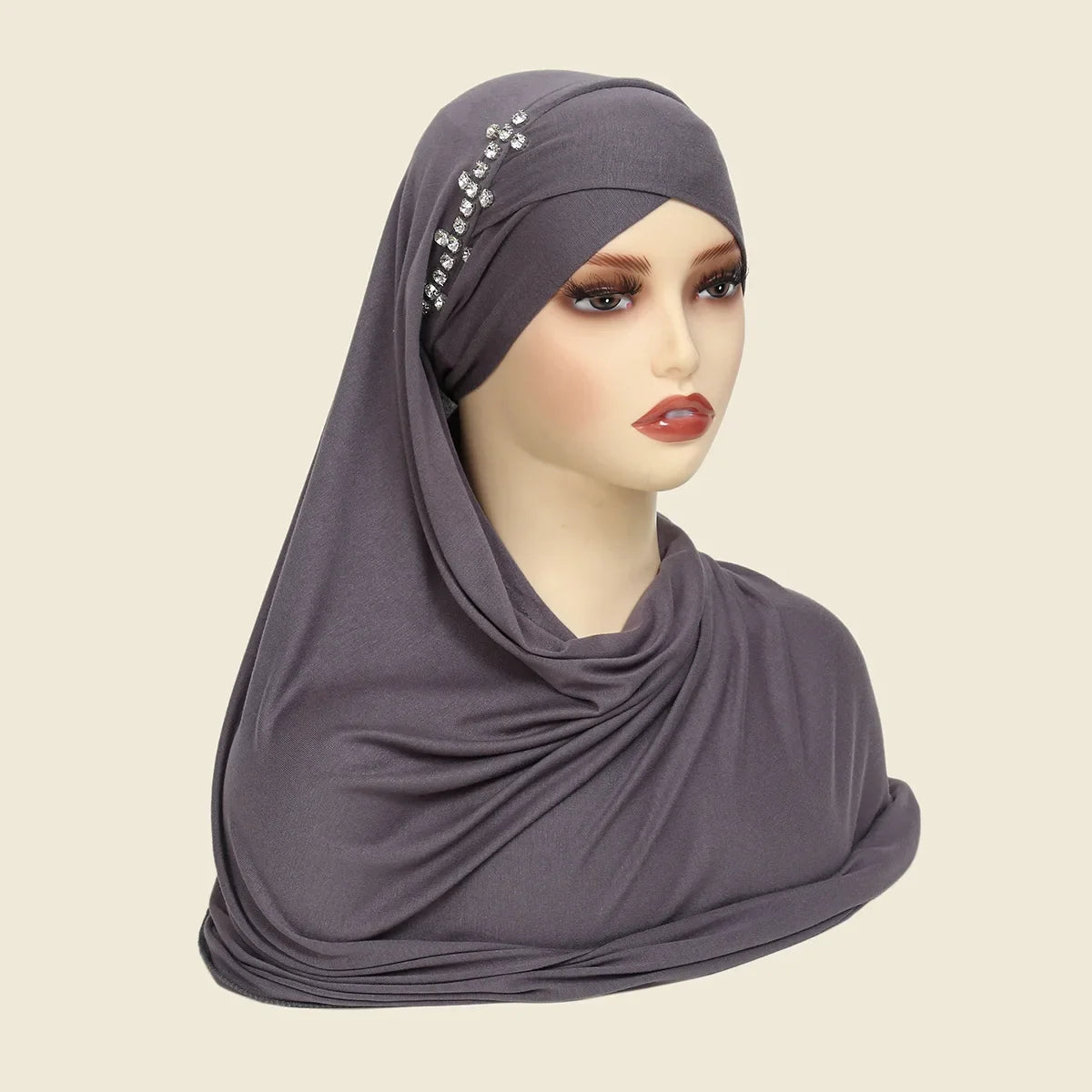 Women's Arabian Polyester Headwear Rhinestone Casual Hijabs