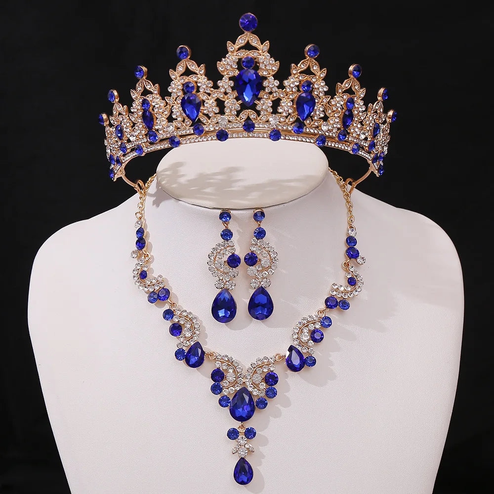 Women's Zinc Alloy Crystal Geometric Bridal Crown Jewelry Sets