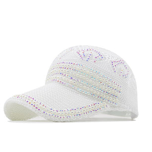 Women's Cotton Rhinestone Pattern Casual Wear Baseball Caps