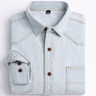 Men's Cotton Turn-Down Collar Single Breasted Casual Wear Shirt