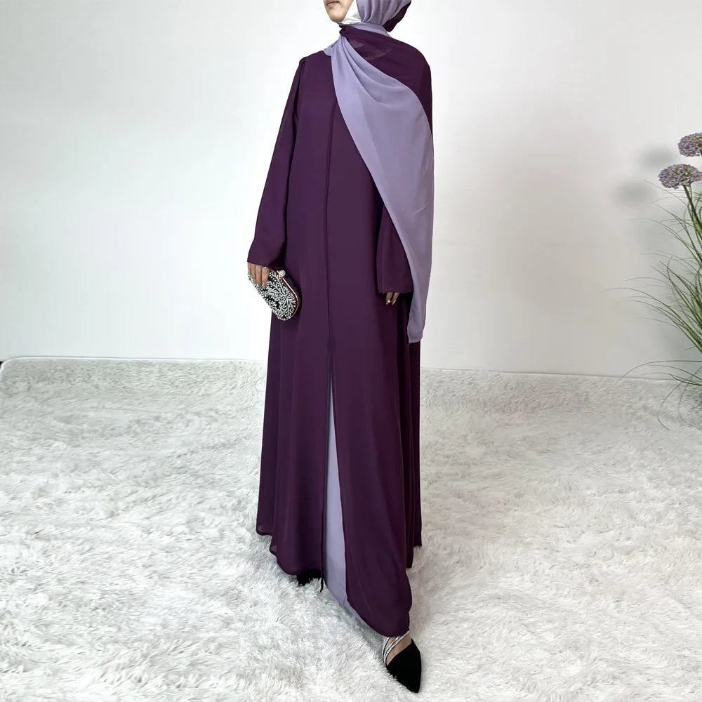 Women's Arabian Polyester Full Sleeve Plain Pattern Elegant Abaya