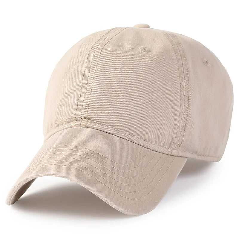 Men's Cotton Adjustable Strap Solid Pattern Casual Baseball Cap