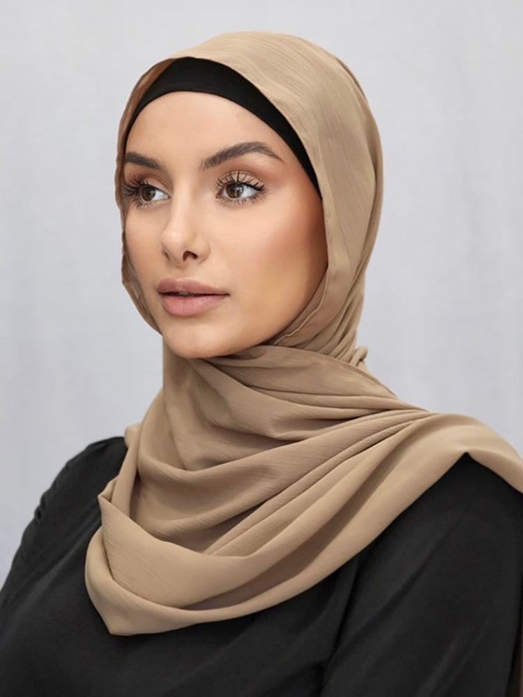 Women's Arabian Polyester Quick-Dry Head Wrap Casual Wear Hijabs