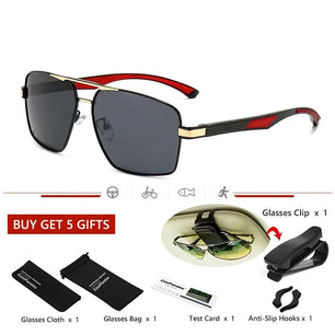 Women's Aluminum Frame TAC Lens Rectangle Shaped Sunglasses