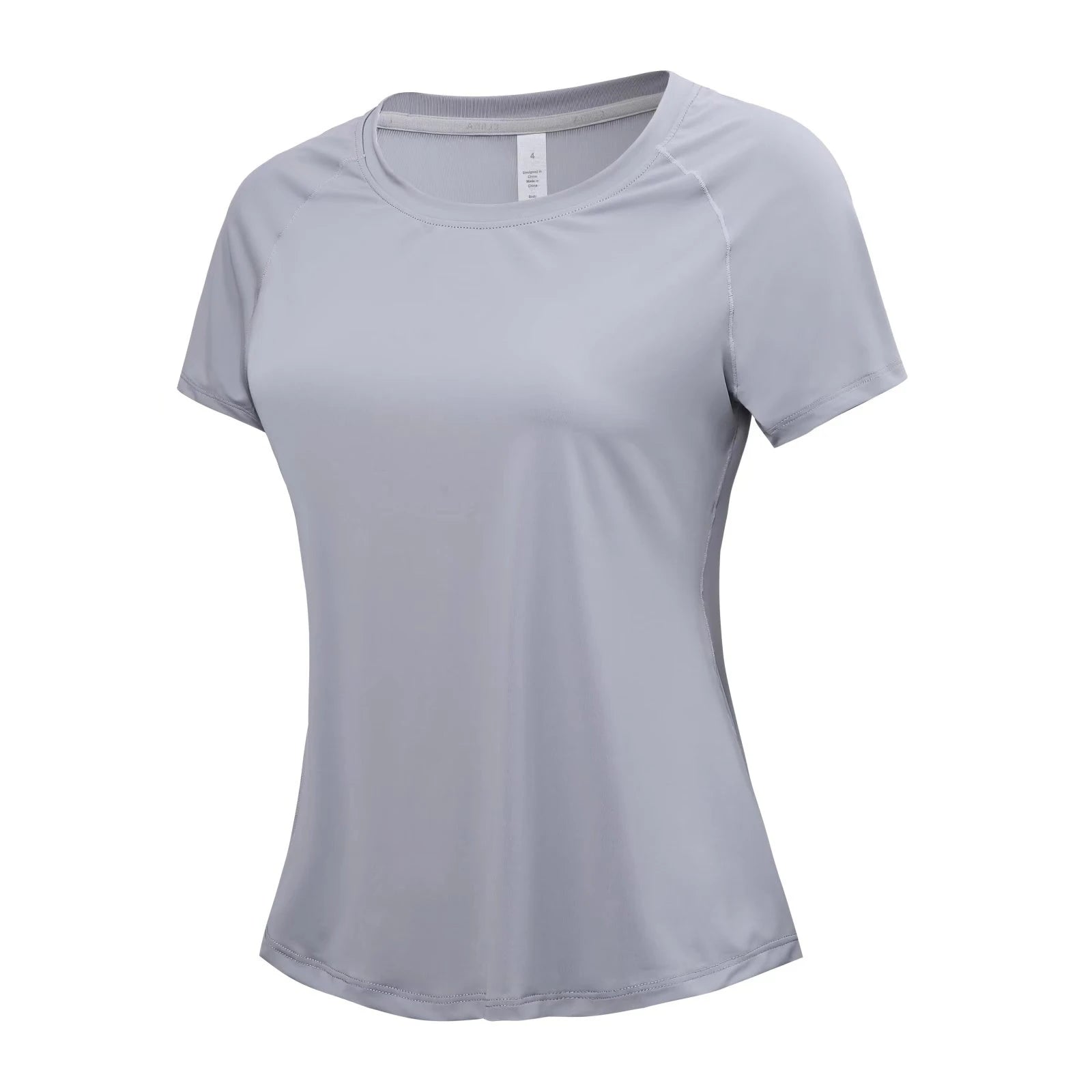 Women's Nylon Short Sleeves Solid Pattern Yoga Fitness Sport Tops