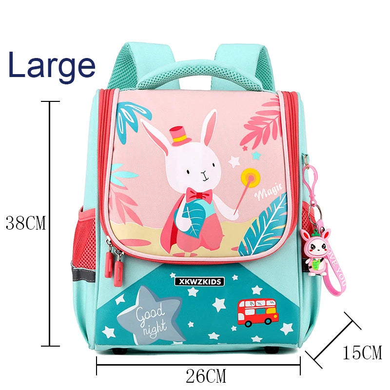 Kid's Nylon Zipper Closure Cartoon Pattern Trendy School Backpack